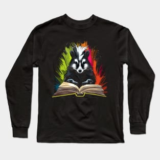 Skunk Reads Book Long Sleeve T-Shirt